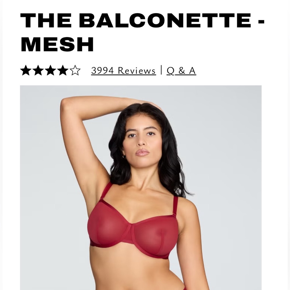 CUUP Mulberry color Balconette Mesh Bra 32C NWT never worn.